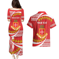 Personalised Kolisi Tonga College Atele Couples Matching Puletasi and Hawaiian Shirt Mate Maa Tonga 142 Years Anniversary
