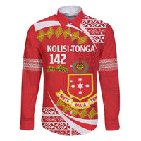 Personalised Kolisi Tonga College Atele Family Matching Long Sleeve Bodycon Dress and Hawaiian Shirt Mate Maa Tonga 142 Years Anniversary