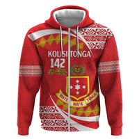 Personalised Kolisi Tonga College Atele Zip Hoodie Mate Maa Tonga 142 Years Anniversary LT14 Zip Hoodie Red - Polynesian Pride