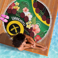 Long God Yumi Stanap Vanuatu Beach Blanket Tropical Flowers Aboriginal Pattern