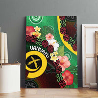 Long God Yumi Stanap Vanuatu Canvas Wall Art Tropical Flowers Aboriginal Pattern