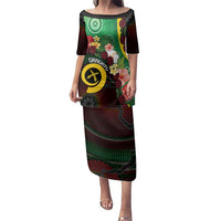 Long God Yumi Stanap Vanuatu Family Matching Puletasi and Hawaiian Shirt Tropical Flowers Aboriginal Pattern