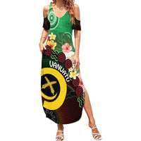 Long God Yumi Stanap Vanuatu Summer Maxi Dress Tropical Flowers Aboriginal Pattern