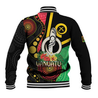 Tamtam Drum Vanuatu Baseball Jacket Boar Tusk Aboriginal Flag Style