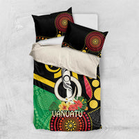 Tamtam Drum Vanuatu Bedding Set Boar Tusk Aboriginal Flag Style