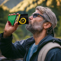 Tamtam Drum Vanuatu 4 in 1 Can Cooler Tumbler Boar Tusk Aboriginal Flag Style