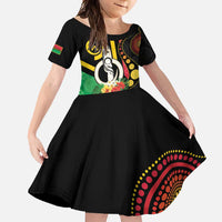 Tamtam Drum Vanuatu Family Matching Mermaid Dress and Hawaiian Shirt Boar Tusk Aboriginal Flag Style