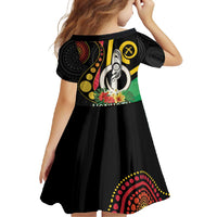 Tamtam Drum Vanuatu Family Matching Off Shoulder Maxi Dress and Hawaiian Shirt Boar Tusk Aboriginal Flag Style