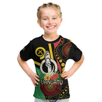 Tamtam Drum Vanuatu Kid T Shirt Boar Tusk Aboriginal Flag Style