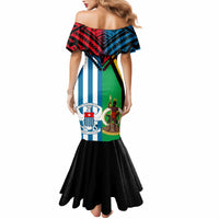 Vanuatu And West Papua Mermaid Dress Coat Of Arms Mix Flag Style LT14 - Polynesian Pride