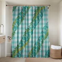 Hawaii Jade Vine Lei Bathroom Set Aloha Palaka Motif - Turquoise - Polynesian Pride