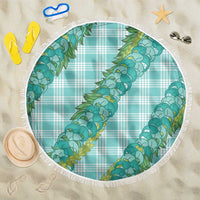 Hawaii Jade Vine Lei Beach Blanket Aloha Palaka Motif - Turquoise - Polynesian Pride