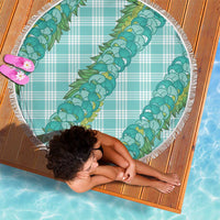 Hawaii Jade Vine Lei Beach Blanket Aloha Palaka Motif - Turquoise - Polynesian Pride