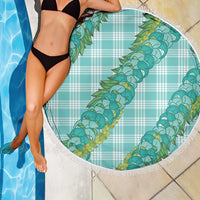 Hawaii Jade Vine Lei Beach Blanket Aloha Palaka Motif - Turquoise - Polynesian Pride