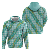 Hawaii Jade Vine Lei Hoodie Aloha Palaka Motif - Turquoise - Polynesian Pride
