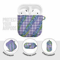 Hawaii Jade Vine Lei AirPods Case Aloha Palaka Motif - Purple - Polynesian Pride