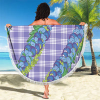 Hawaii Jade Vine Lei Beach Blanket Aloha Palaka Motif - Purple - Polynesian Pride