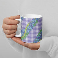 Hawaii Jade Vine Lei Ceramic Mug Aloha Palaka Motif - Purple - Polynesian Pride