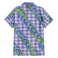 Hawaii Jade Vine Lei Family Matching Short Sleeve Bodycon Dress and Hawaiian Shirt Aloha Palaka Motif - Purple LT14 - Polynesian Pride