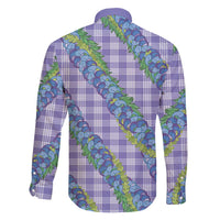 Hawaii Jade Vine Lei Family Matching Summer Maxi Dress and Hawaiian Shirt Aloha Palaka Motif - Purple LT14 - Polynesian Pride