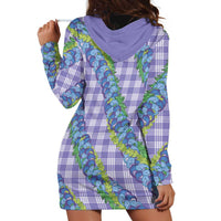 Hawaii Jade Vine Lei Hoodie Dress Aloha Palaka Motif - Purple - Polynesian Pride