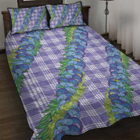 Hawaii Jade Vine Lei Quilt Bed Set Aloha Palaka Motif - Purple - Polynesian Pride