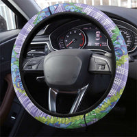 Hawaii Jade Vine Lei Steering Wheel Cover Aloha Palaka Motif - Purple - Polynesian Pride