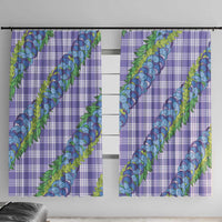 Hawaii Jade Vine Lei Window Curtain Aloha Palaka Motif - Purple - Polynesian Pride