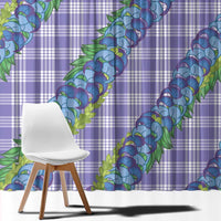 Hawaii Jade Vine Lei Window Curtain Aloha Palaka Motif - Purple - Polynesian Pride