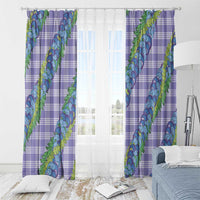 Hawaii Jade Vine Lei Window Curtain Aloha Palaka Motif - Purple - Polynesian Pride
