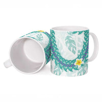 Jade Vine Lei Hawaii Ceramic Mug Aloha Seamless Tropical Leaves - Polynesian Pride