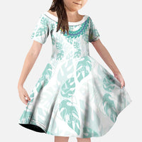 Jade Vine Lei Hawaii Family Matching Off Shoulder Maxi Dress and Hawaiian Shirt Aloha Seamless Tropical Leaves - Polynesian Pride