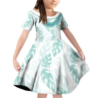 Jade Vine Lei Hawaii Family Matching Off Shoulder Short Dress and Hawaiian Shirt Aloha Seamless Tropical Leaves - Polynesian Pride