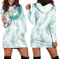 Jade Vine Lei Hawaii Hoodie Dress Aloha Seamless Tropical Leaves - Polynesian Pride