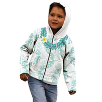 Jade Vine Lei Hawaii Kid Hoodie Aloha Seamless Tropical Leaves - Polynesian Pride