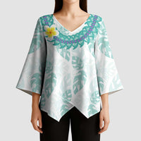 Jade Vine Lei Hawaii Kimono Sleeve Blouse Aloha Seamless Tropical Leaves - Polynesian Pride