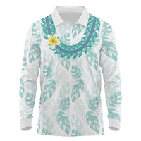 Jade Vine Lei Hawaii Long Sleeve Polo Shirt Aloha Seamless Tropical Leaves - Polynesian Pride