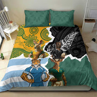 Rugby 2025 Championship Bedding Set Southern Hemisphere Countries Mascots - Polynesian Pride