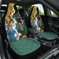 Rugby 2025 Championship Car Seat Cover Southern Hemisphere Countries Mascots LT14 One Size Black - Polynesian Pride