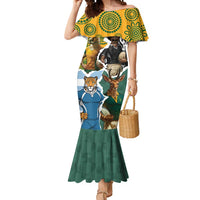Personalised Rugby 2025 Championship Mermaid Dress Southern Hemisphere Countries Mascots LT14 Women Black - Polynesian Pride