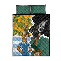 Rugby 2025 Championship Quilt Bed Set Southern Hemisphere Countries Mascots - Polynesian Pride