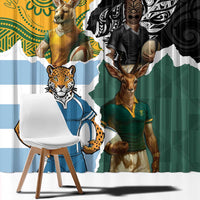 Rugby 2025 Championship Window Curtain Southern Hemisphere Countries Mascots - Polynesian Pride