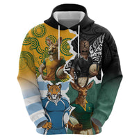 Personalised Rugby 2025 Championship Zip Hoodie Southern Hemisphere Countries Mascots - Polynesian Pride
