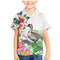 Aloha Hawaii Nene Goose Family Matching Mermaid Dress and Hawaiian Shirt Tropical Flowers Watercolor Stylized - Polynesian Pride
