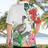 Aloha Hawaii Nene Goose Hawaiian Shirt Tropical Flowers Watercolor Stylized - Polynesian Pride