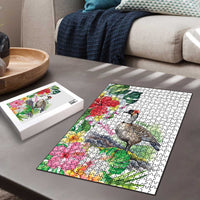 Aloha Hawaii Nene Goose Puzzle Tropical Flowers Watercolor Stylized - Polynesian Pride