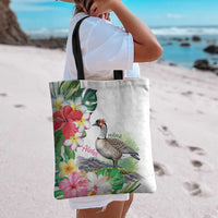 Aloha Hawaii Nene Goose Tote Bag Tropical Flowers Watercolor Stylized - Polynesian Pride