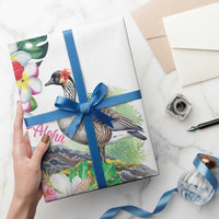 Aloha Hawaii Nene Goose Wrapping Paper Tropical Flowers Watercolor Stylized - Polynesian Pride