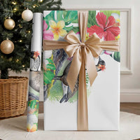 Aloha Hawaii Nene Goose Wrapping Paper Tropical Flowers Watercolor Stylized - Polynesian Pride