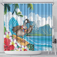 Aloha Hawaii Shaka Nene Goose Shower Curtain Surfing Take It Easy - Polynesian Pride